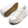 image:imageDREAM PAIRS Women Platform Chunky Lightweight Comfortable Casual Faux Leather Lace Up Dee Walking Fashion SneakersWhiteApricot