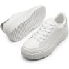 image:imageDREAM PAIRS Women Platform Chunky Lightweight Comfortable Casual Faux Leather Lace Up Dee Walking Fashion SneakersWhiteSilver