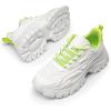 image:imageDREAM PAIRS Womens Chunky Platform Fashion SneakersWhiteGreenbold