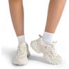image:imageDREAM PAIRS Womens Platform Chunky Fashion Sneakers Y2K Maeve LaceUp Comfortable Sneakers Casual Walking ShoesSize 8IvorySDFN2419W