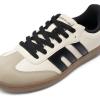 image:imageDREAM PAIRS Womens Tennis Sneakers Walking Flat LowTop Casual LaceUp Comfortable Nia Fashion Sneakers ShoesBeige Black