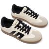 image:imageDREAM PAIRS Womens Tennis Sneakers Walking Flat LowTop Casual LaceUp Comfortable Nia Fashion Sneakers ShoesBeige Black