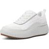 image:imageDREAM PAIRS Women Chunky City Tweed Comfortable Casual Platform Fashion SneakerWhite