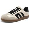 image:imageDREAM PAIRS Womens Tennis Sneakers Walking Flat LowTop Casual LaceUp Comfortable Nia Fashion Sneakers ShoesBeige Black