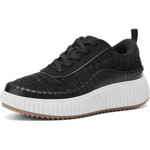 image:imageDREAM PAIRS Women Chunky City Tweed Comfortable Casual Platform Fashion SneakerBlack