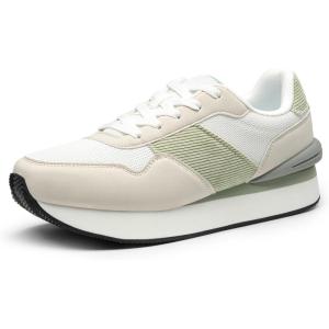 image:imageDREAM PAIRS Women Sneakers Tennis Ray Walking Platform Chunky Comfortable Lightweight Lace Up Casual Fashion SneakerWhiteGreen