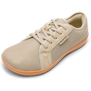 image:imageDREAM PAIRS Womens Barefoot Walking Wide Toe Box Zero Drop Minimalist Sneakers Non Slip Breathable Comfortable Lightweight Walking ShoesLight Brown