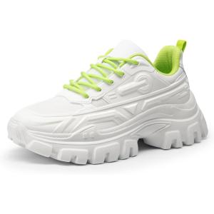 image:imageDREAM PAIRS Womens Chunky Platform Fashion SneakersWhiteGreenbold
