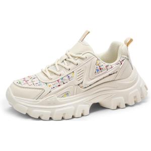 image:imageDREAM PAIRS Womens Platform Chunky Fashion Sneakers Y2K Maeve LaceUp Comfortable Sneakers Casual Walking ShoesSize 8IvorySDFN2419W