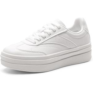 image:imageDREAM PAIRS Womens Platform Sneakers Walking Val Tennis LaceUp Comfortable Casual Fashion Sneakers ShoesWhite