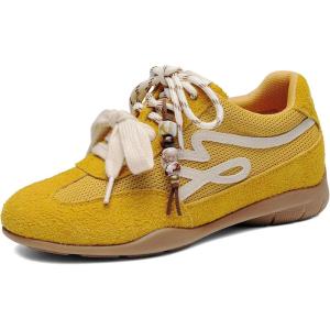 image:imageDREAM PAIRS Womens Retro Platform Sneakers Faux Suede Casual Fashion AllDay Comfort Cushion Walking Breathable ShoesYellow