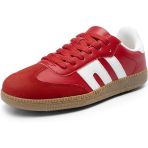 image:imageDREAM PAIRS Womens Tennis Sneakers Walking Flat LowTop Casual LaceUp Comfortable Nia Fashion Sneakers ShoesRed Multi