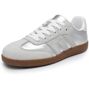 image:imageDREAM PAIRS Womens Tennis Sneakers Walking Flat LowTop Casual LaceUp Comfortable Nia Fashion Sneakers ShoesSilver Multi