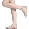 image:imageDREAM PAIRS Flapointed Womens Casual DOrsay Pointed Plain Ballet Comfort Soft Slip On Flats ShoesAll Silver