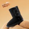 image:imageDREAM PAIRS Girls Boots Kids Boys Winter Snow Mid Calf Boots Faux Fur Lined FuzzyChic Kids Lolly for Little KidBig KidAll Black