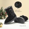 image:imageDREAM PAIRS Girls Boots Kids Boys Winter Snow Mid Calf Boots Faux Fur Lined FuzzyChic Kids Lolly for Little KidBig KidBlack