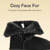 image:imageDREAM PAIRS Girls Boots Kids Boys Winter Snow Mid Calf Boots Faux Fur Lined FuzzyChic Kids Lolly for Little KidBig KidBlack
