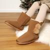 image:imageDREAM PAIRS Girls Boots Kids Boys Winter Snow Mid Calf Boots Faux Fur Lined FuzzyChic Kids Lolly for Little KidBig KidChesnut