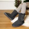 image:imageDREAM PAIRS Girls Boots Kids Boys Winter Snow Mid Calf Boots Faux Fur Lined FuzzyChic Kids Lolly for Little KidBig KidGrey