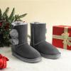 image:imageDREAM PAIRS Girls Boots Kids Boys Winter Snow Mid Calf Boots Faux Fur Lined FuzzyChic Kids Lolly for Little KidBig KidGrey