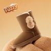 image:imageDREAM PAIRS Girls Boots Kids Boys Winter Snow Mid Calf Boots Faux Fur Lined FuzzyChic Kids Lolly for Little KidBig KidLight Brown