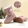 image:imageDREAM PAIRS Girls Boots Kids Boys Winter Snow Mid Calf Boots Faux Fur Lined FuzzyChic Kids Lolly for Little KidBig KidPink