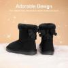 image:imageDREAM PAIRS Girls Boots Kids Winter Faux Fur Warm Snow Ankle FuzzyChic Kids Bow Boots for ToddlerLittle KidBlack