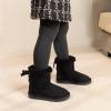 image:imageDREAM PAIRS Girls Boots Kids Winter Faux Fur Warm Snow Ankle FuzzyChic Kids Bow Boots for ToddlerLittle KidBlack