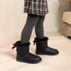 image:imageDREAM PAIRS Girls Boots Kids Winter Faux Fur Warm Snow Ankle FuzzyChic Kids Bow Boots for ToddlerLittle KidBlackGlitter