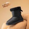 image:imageDREAM PAIRS Girls Boots Kids Winter Faux Fur Warm Snow Ankle FuzzyChic Kids Bow Boots for ToddlerLittle KidBlackGlitter