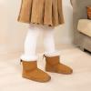 image:imageDREAM PAIRS Girls Boots Kids Winter Faux Fur Warm Snow Ankle FuzzyChic Kids Bow Boots for ToddlerLittle KidChestnut
