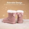 image:imageDREAM PAIRS Girls Boots Kids Winter Faux Fur Warm Snow Ankle FuzzyChic Kids Bow Boots for ToddlerLittle KidPink