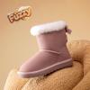 image:imageDREAM PAIRS Girls Boots Kids Winter Faux Fur Warm Snow Ankle FuzzyChic Kids Bow Boots for ToddlerLittle KidPink