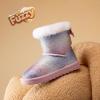 image:imageDREAM PAIRS Girls Boots Kids Winter Faux Fur Warm Snow Ankle FuzzyChic Kids Bow Boots for ToddlerLittle KidRainbowGlitter