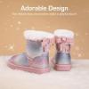 image:imageDREAM PAIRS Girls Boots Kids Winter Faux Fur Warm Snow Ankle FuzzyChic Kids Bow Boots for ToddlerLittle KidRainbowGlitter