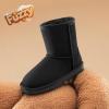 image:imageDREAM PAIRS Girls Boys Boots Kids Faux Fur Lined Winter Snow FuzzyClassic Kids Mid BootAll Black