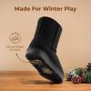 image:imageDREAM PAIRS Girls Boys Boots Kids Faux Fur Lined Winter Snow FuzzyClassic Kids Mid BootAll Black