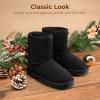 image:imageDREAM PAIRS Girls Boys Boots Kids Faux Fur Lined Winter Snow FuzzyClassic Kids Mid BootAll Black
