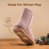 image:imageDREAM PAIRS Girls Boys Boots Kids Faux Fur Lined Winter Snow FuzzyClassic Kids Mid BootAll Pink
