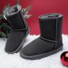image:imageDREAM PAIRS Girls Boys Boots Kids Faux Fur Lined Winter Snow FuzzyClassic Kids Mid BootGrey