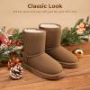 image:imageDREAM PAIRS Girls Boys Boots Kids Faux Fur Lined Winter Snow FuzzyClassic Kids Mid BootLight Brown