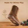 image:imageDREAM PAIRS Girls Boys Boots Kids Faux Fur Lined Winter Snow FuzzyClassic Kids Mid BootLight Brown