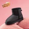 image:imageDREAM PAIRS Girls Boys Boots Kids Winter Ankle Faux Fur Lined Snow Shoes FuzzyClassic Kids Low Boot for ToddlerLittle KidBig KidBlackglitter