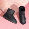 image:imageDREAM PAIRS Girls Boys Boots Kids Winter Ankle Faux Fur Lined Snow Shoes FuzzyClassic Kids Low Boot for ToddlerLittle KidBig KidBlackglitter