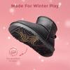 image:imageDREAM PAIRS Girls Boys Boots Kids Winter Ankle Faux Fur Lined Snow Shoes FuzzyClassic Kids Low Boot for ToddlerLittle KidBig KidBlackglitter
