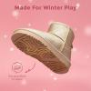 image:imageDREAM PAIRS Girls Boys Boots Kids Winter Ankle Faux Fur Lined Snow Shoes FuzzyClassic Kids Low Boot for ToddlerLittle KidBig KidGold
