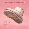 image:imageDREAM PAIRS Girls Boys Boots Kids Winter Ankle Faux Fur Lined Snow Shoes FuzzyClassic Kids Low Boot for ToddlerLittle KidBig KidPink