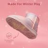image:imageDREAM PAIRS Girls Boys Boots Kids Winter Ankle Faux Fur Lined Snow Shoes FuzzyClassic Kids Low Boot for ToddlerLittle KidBig KidPinkRainbow
