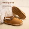 image:imageDREAM PAIRS Girls Boys Slippers Kids House Fuzzy Indoor Outdoor FuzzyEasy Kids Slipon Slipper for Little Kid Big KidBrown