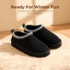 image:imageDREAM PAIRS Girls Boys Slippers Kids House Fuzzy Platform Indoor Outdoor Kids Slip on Slipper for Little Kid Big KidBlack
